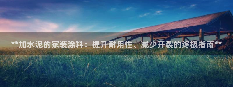 和记(福建)商贸有限公司招聘：**加水泥的家装涂料：提升耐用性、减少开裂的终极指南**