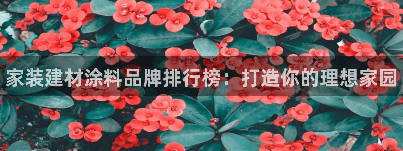 和记官网 公司：家装建材涂料品牌排行榜：打造你的理想家园