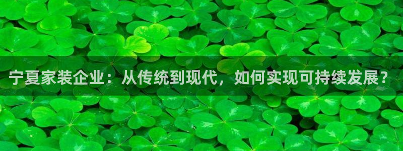 和记AG旗舰：宁夏家装企业：从传统到现代，如何实现可持续发展？